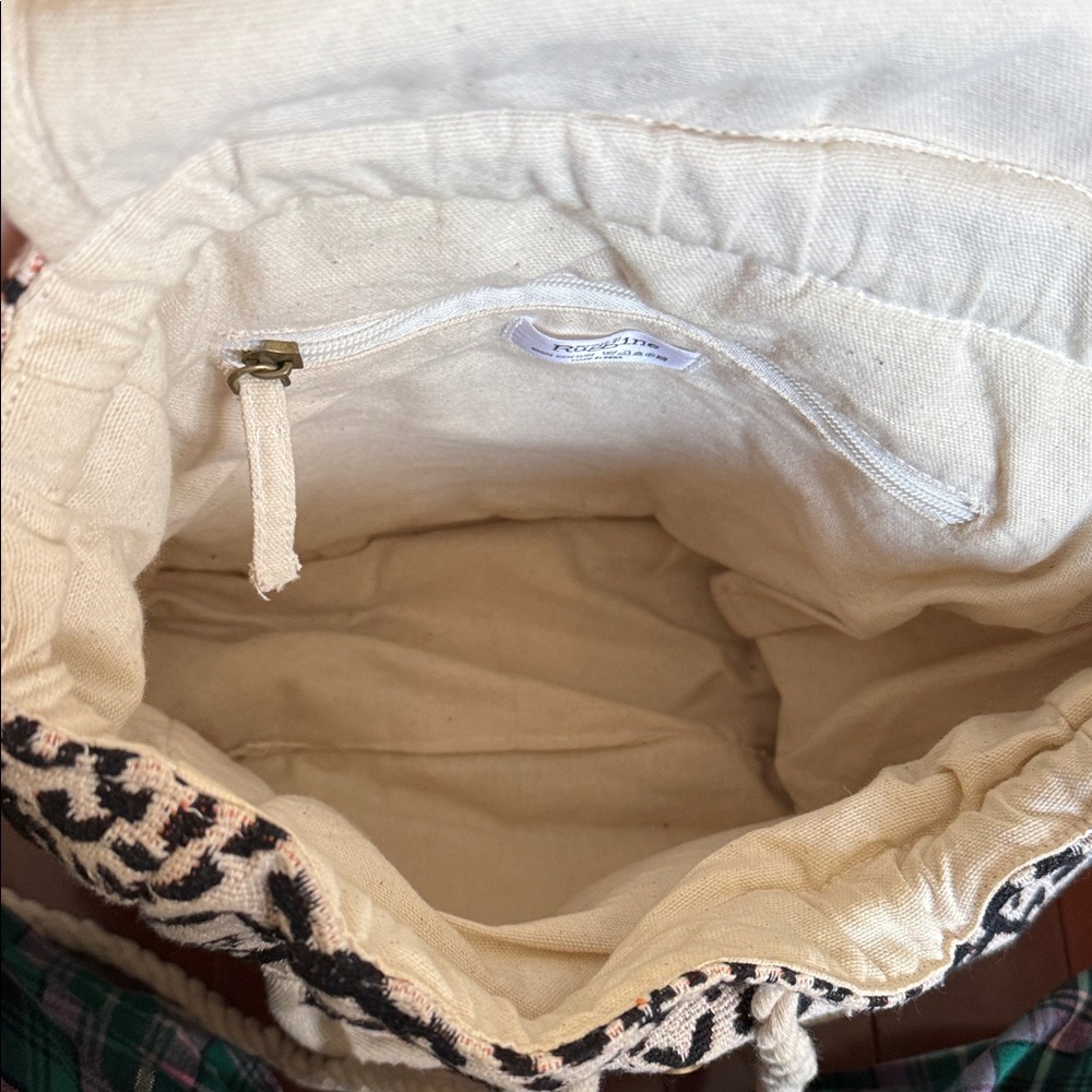 Boho Patterned Backpack With Black And Orange Acc… - image 3